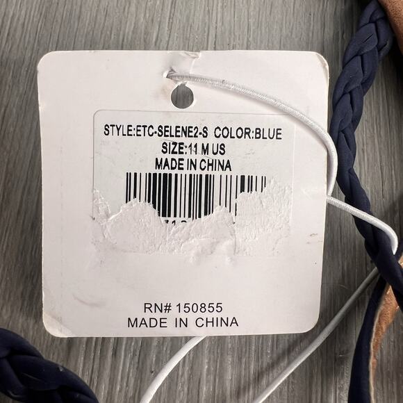 NWT ETC Navy Blue Strap Flip Flop Sandals Size 11 - Picture 4 of 5